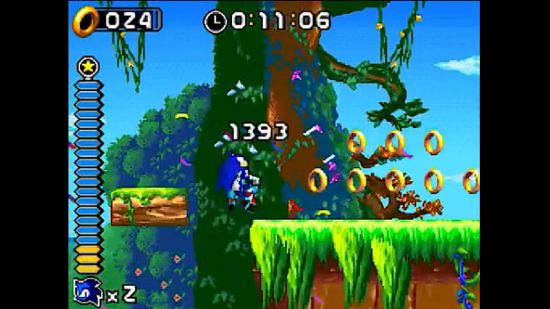 Best DS games: a screenshot shows the Nintendo DS game Sonic Rush