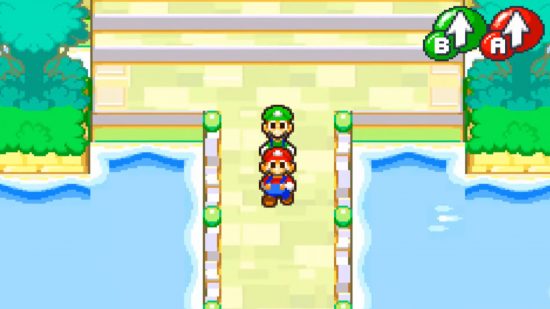 Screenshot of Mario and Luigi in Superstar Saga for best GBA games list