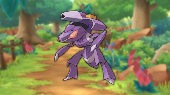 bug type Pokémon: Genesect in the woods