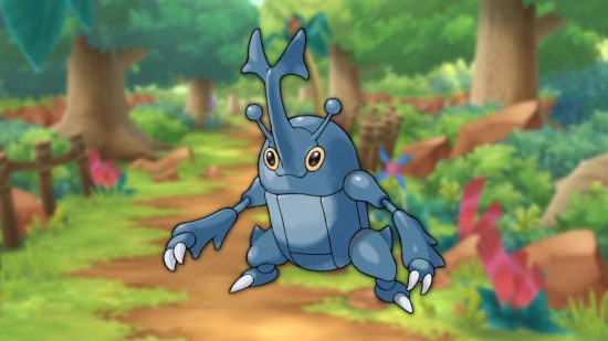 bug type Pokémon Heracross in the woods