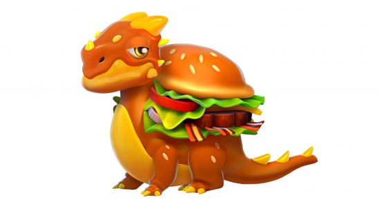 Dragon Mania Legends interview - a dragon with a massive burger on his back