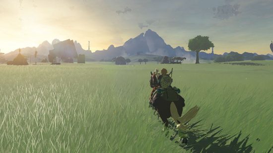 Screenshot of Link riding his horse in Zelda: Tears of the Kingdom for exploration games guide