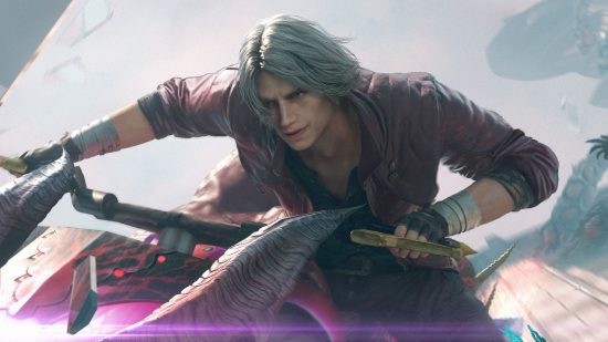 Screenshot of Dante riding his bike for Free Fire Devil May Cry 5 crossover news