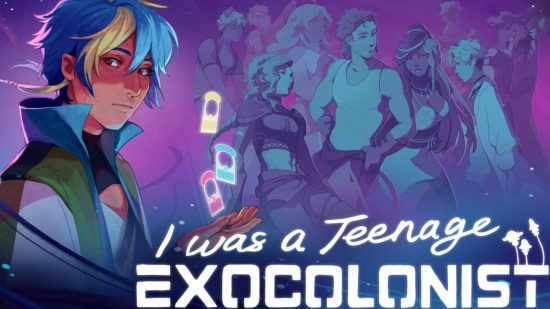 Games like Life is Strange: The key art from I Was a Teenage Exocolonist featuring the main player character who has blue and yellow hair.