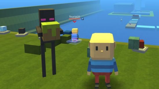Games like Roblox: A screenshot of KoGaMa featuring the mascot character and an Enderman.
