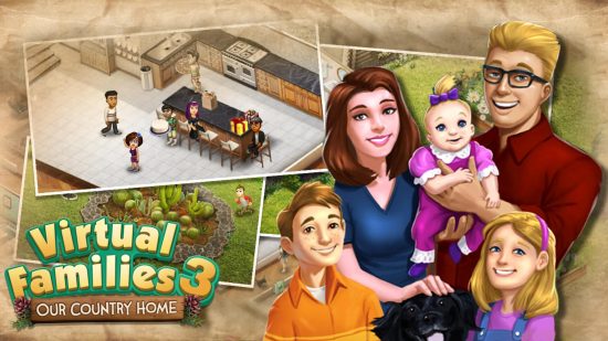 Games like The Sims: Key art of Virtual Families 3.