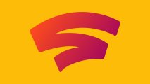 Google Stadia shutdown - the Stadia logo, set of a downwards squiggle that looks a tad like an S, also a tad like a falling ribbon, on a mango-yellow background.