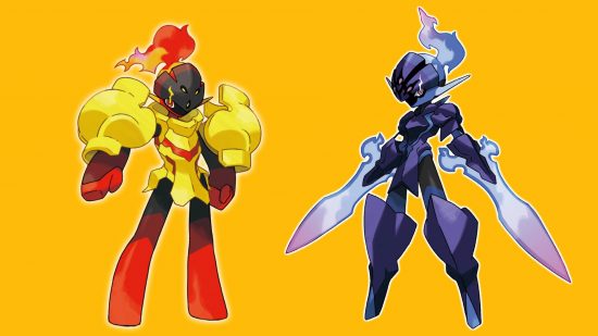 How to evolve Charcadet: key art shows the Pokemon Armarouge and Charcadet