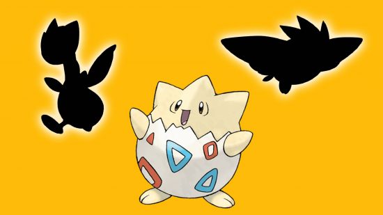 How to evolve Togepi: key art shows the egg Pokémon Togepi against a yellow background
