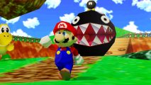 Mario wallpapers: a detailed illustration shows ario walking around bob-Omb Battlefield from Super Mario 64
