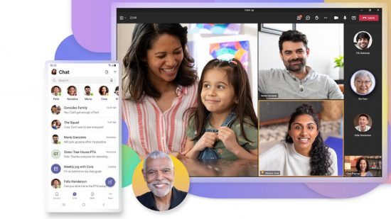 What is Microsoft Teams: An image showing Microsoft Teams being used on desktop and mobile to video call and chat to various people.