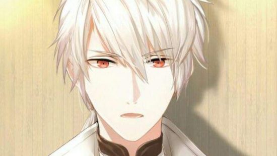 Mystic Messenger Zen: A close up of Zen looking stern whilst giving an interview to the press.
