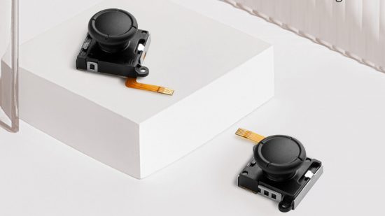 Promo shot of the Nintendo Switch GuliKit joystick joy-con replacement parts
