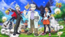 Custom header for Pokemon characters guide with Steven, Oak, and Nemona all on screen