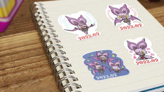 Pokémon Go community day - a notebook cover in Noibat stickers
