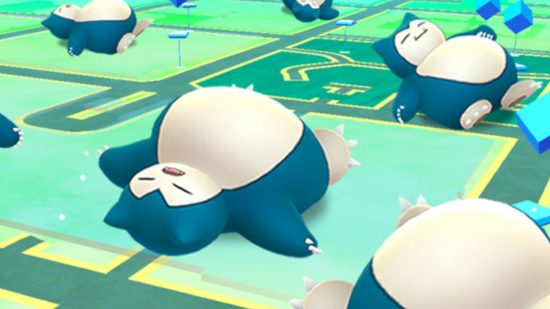 Pokemon Sleep patent: An official image from Pokemon Go of Snorlax sleeping on the Pokemon Go map.