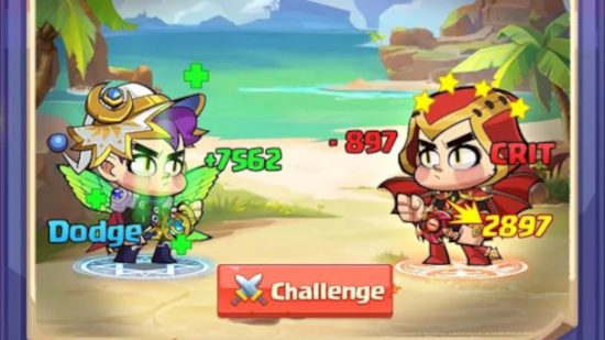 Rage Mage codes: A screenshot from Rage Mage showing a blonde mage with green wings doing battle with a red hooded mage.