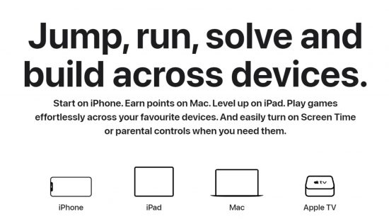 Screenshot of the device options for Apple Arcade for what is Apple Arcade guide