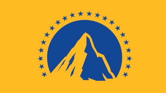 Custom image for what is Paramount Plus guide with the Paramount mountain logo on a yellow background