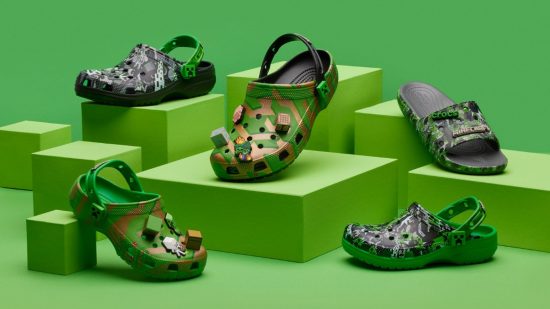 A shot of the Minecraft Crocs collection