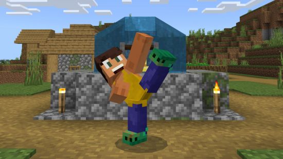 Minecraft Crocs in game on a characters feet