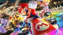 Switch games for kids Mario Kart 8 deluxe: Mario celebrating