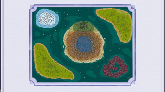 AFK Abyssal Expedition: The massive map for the Abyssal Expedition, featuring four outer islands and a central island.