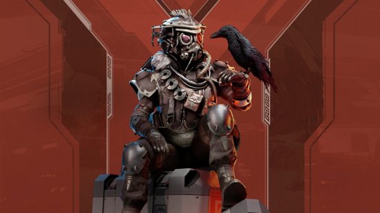 Apex Legends Mobile Battlefield Mobile cancellations: A hero from Apex Legends Mobile sat on a red background.