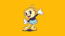 Cuphead Ms Chalice: key art shows Ms Chalice against a yellow background