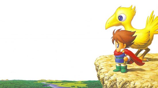 Final Fantasy wallpaper: key art for FFV shows Bartz and a Chocobo looking over a valley