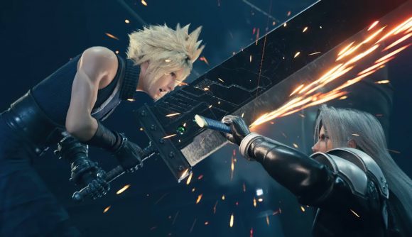 Final Fantasy wallpaper: key art for FFVII shows CLoud and Sephiroth locked in battle