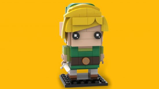 Lego The Legend of Zelda: A Lego figure is visible that looks like Link