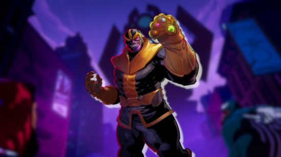 Custom image of Thanos on a Marvel Snap background for Marvel Snap tournament creator clash news