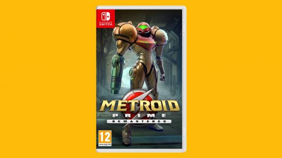 Metroid Prime Remastered: a box shows Metroid Prime Remastered on it