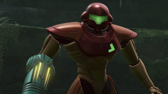 Metroid Prime Remastered release date: a screenshot from Metroid Prime Remastered show Samus Aran appearing from her gunship on Tallon IV