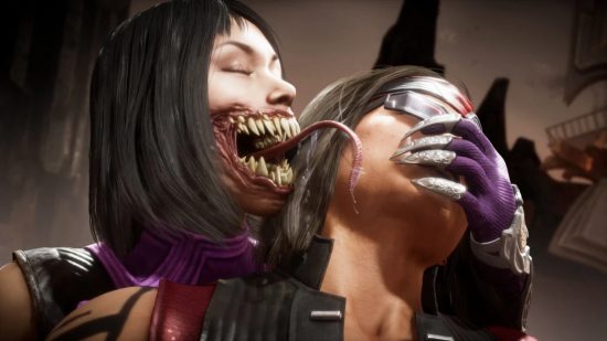 Mortal Kombat Mileena licking someones neck