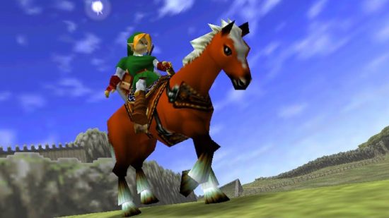 Ocarina of Time Link: Link rides the horse Epona through Hyrule field