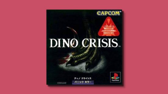 Phoenix Wright Ace Attorney history -- Dino Crisis box art showing a large dinousaur foot barely lit in a dark place below the logo.