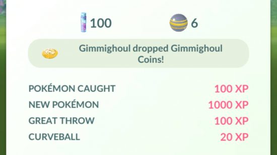 Pokémon Go Gimmighoul Gholdengo: a screenshot from Pokemon shows the process needed to find Gimmighoul