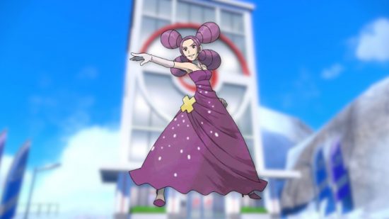 Custom image of Fantina with her purple dress for our favourite Pokemon gym leaders guide