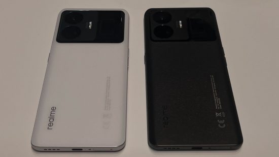 Image of white and black RealMe GT3 models