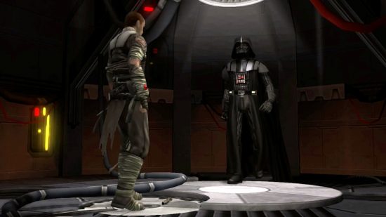 Screenshot von Darth Vader und Starkiller in The Force Unleashed für den Star Wars-Spieleführer