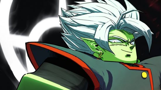 Xeno Online 3 codes: key art from the Roblox game Xeno Online 3 shows a Roblox avatar version of the evil god Zamasu, a green angel with a halo and pointy white hair