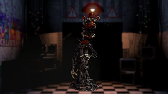 Custom image of Molten Freddy in a Five Nights location for FNAF Freddy guide