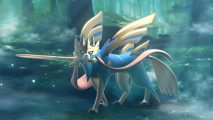 Pokémon Unite codes: Zacian the legendary pokemon in a woodland area