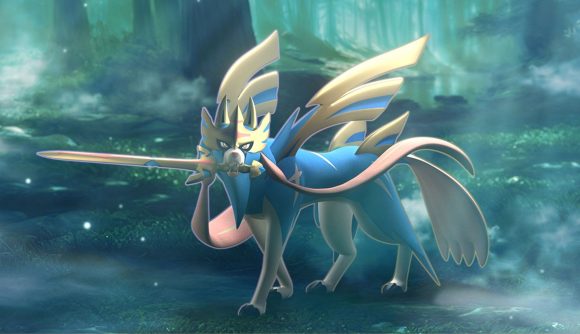 Pokémon Unite codes: Zacian the legendary pokemon in a woodland area