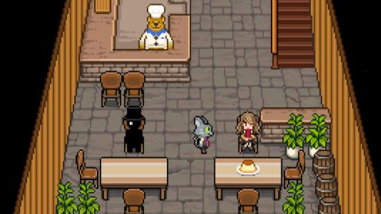 Bear games: A screenshot from Bear's Restaurant showing the restaurant's interior.