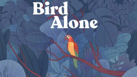 juegos de pájaros Bird Alone: ​​Un loro sentado en los árboles