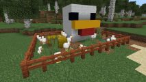 chicken games minecraft: a chicken shaped chicken farm