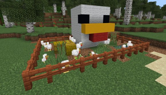 chicken games minecraft: a chicken shaped chicken farm